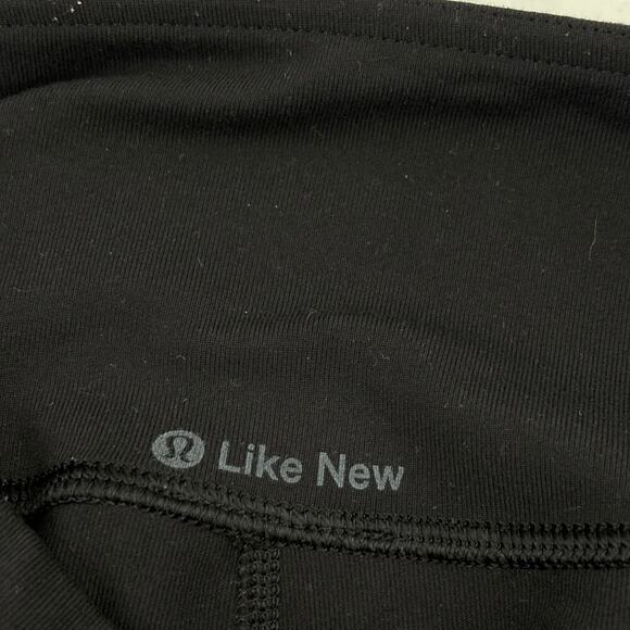 Lululemon Ankle Leggings Size 4 Black Floral Print Front Leg Panels - Picture 5 of 10